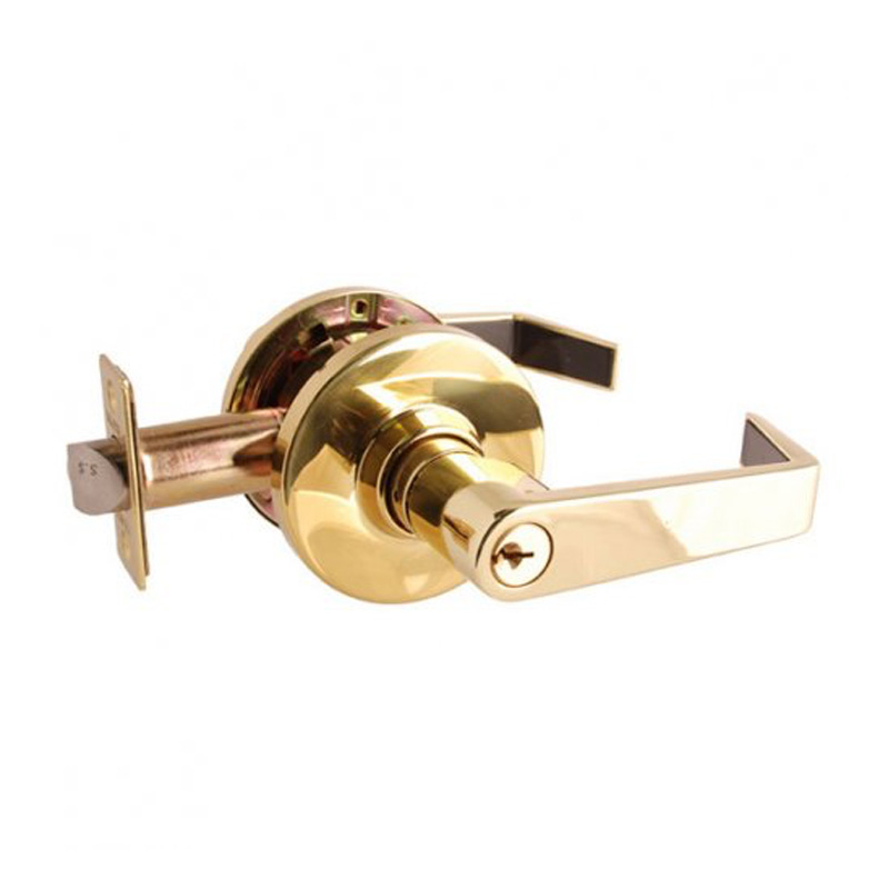 CERRADURA DE PERILLA CON LLAVE LATON BRILLANTE (6100PB) (H195)
