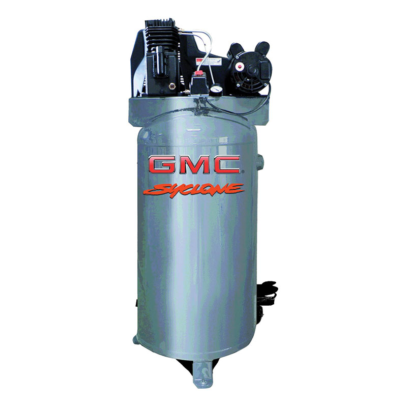 AIR COMPRESSOR VERTICAL GMC, 220 VOLTS, 4.7HP, 40-90PSI, 80 GALLON TANK, MODEL. SYCLONE 8047