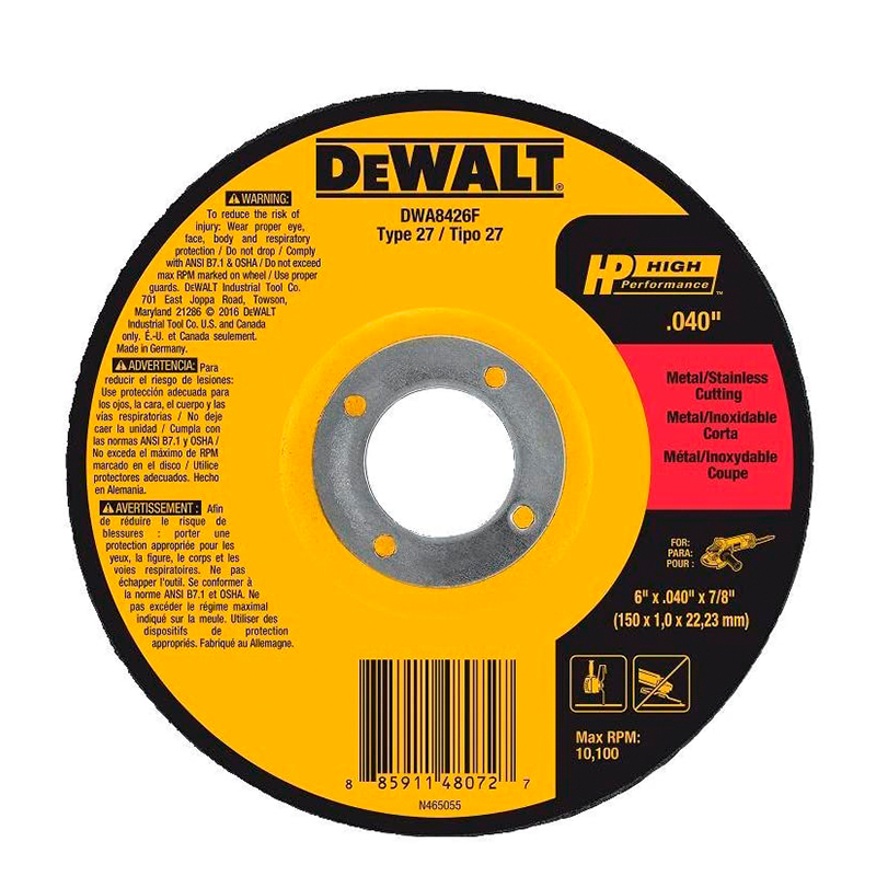 4-1/2 X .040 X 7/8 HP T27  HIGH PERFORMANCE CUT-OFF WHEEL (DWA8424F)