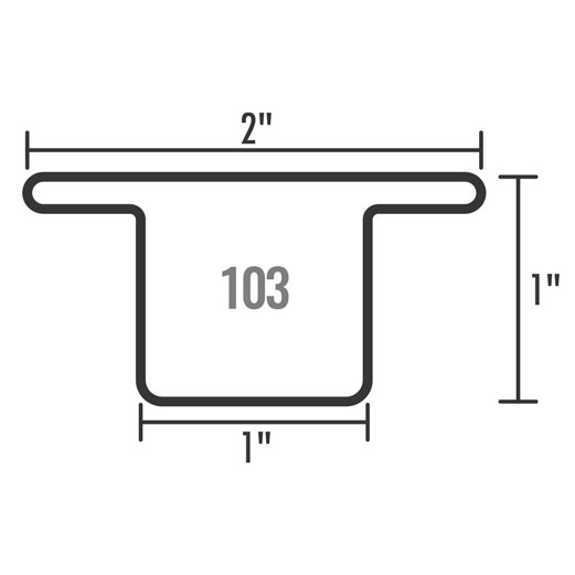 Perfil para Ventana # 103 "T"/Cal.20/ 6mts (004H8)