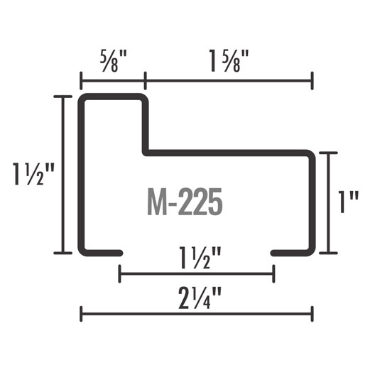 Perfil para Puerta, Marco M-225 - Cal.20 / 5.5mts