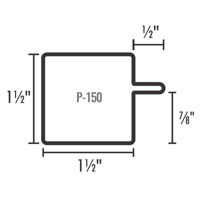 Perfil para Puerta, Bastidor P-150 - Cal.20 / 6mts