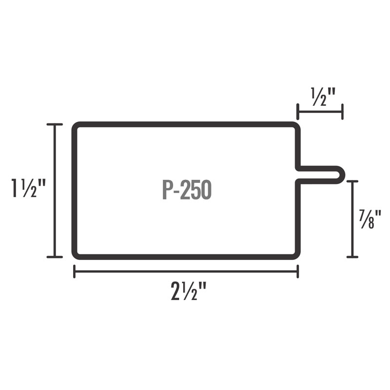 Perfil para Puerta, Bastidor P-250 - Cal.20 / 6mts