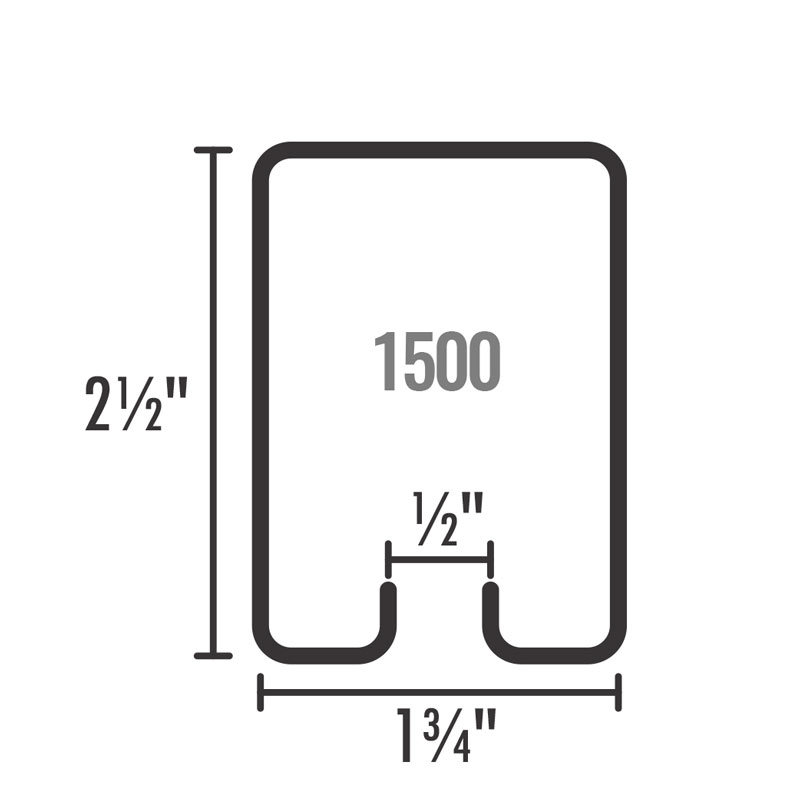 Perfil # 1500 Riel para porton /Cal.16/ 6mts