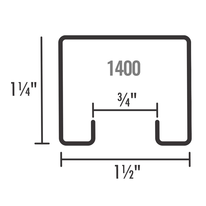 Perfil # 1400 Riel para porton chico /Cal.18/ 6mts