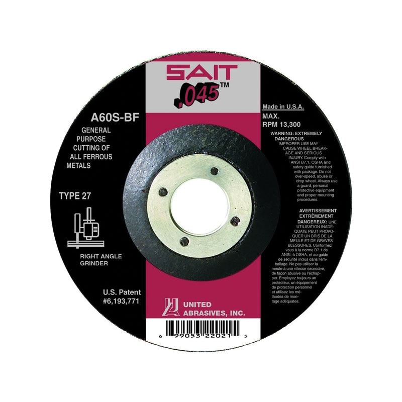 DISC/BLADE METAL A60S 0.045" CUT SAIT TYPE 27, 7" X 0.045" X 7/8" (22053)
