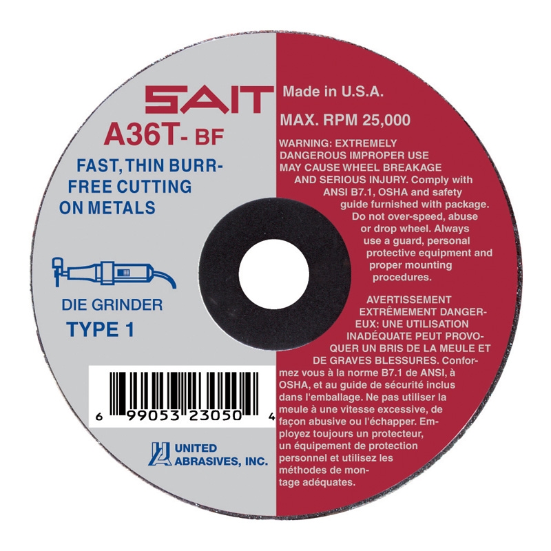 DISC/BLADE METAL 0.035" CUT SAIT TYPE 1, 3" X 0.035" X 3/8" (23050)