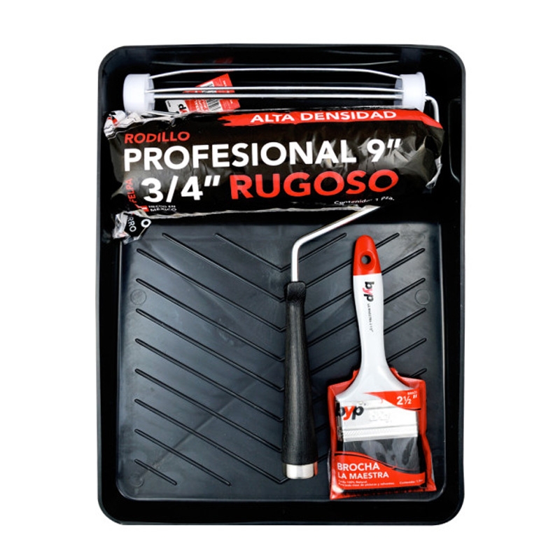 KIT PARA PINTAR BYP INCLUYE" MANERAL, FELPA, BROCHA Y CHAROLA (4PZ) (K4P00)