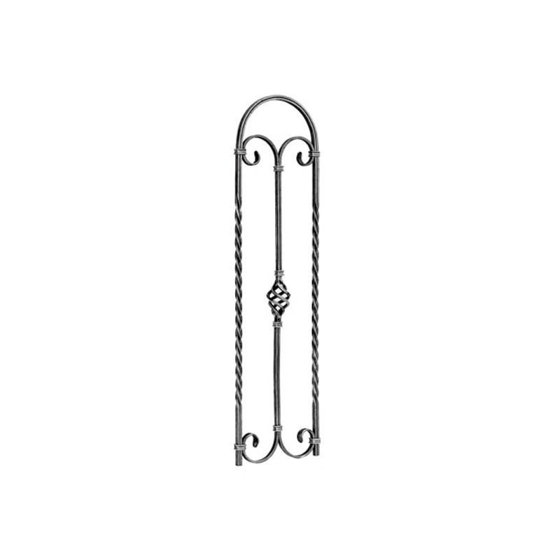 PANTALLA ORNAMENTAL FORJA ITALIANA ARCO CUADRADO 1/2" C/ 1 CANASTA 9" ANCHO X 35-7/16" LARGO (464/1)