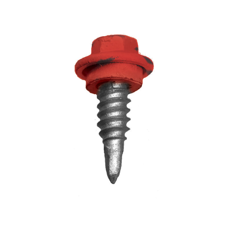 SLF DRL SCREW HEX W/WASHER 1/4" X 1" RUSTIC RED