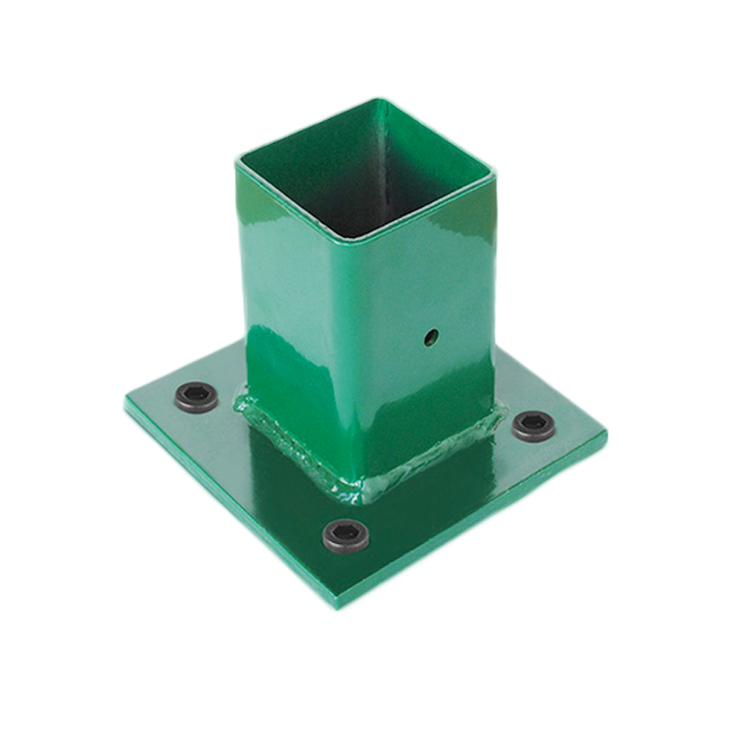 BASE PARA POSTE DEACERO, 6" X 6"  COLOR VERDE