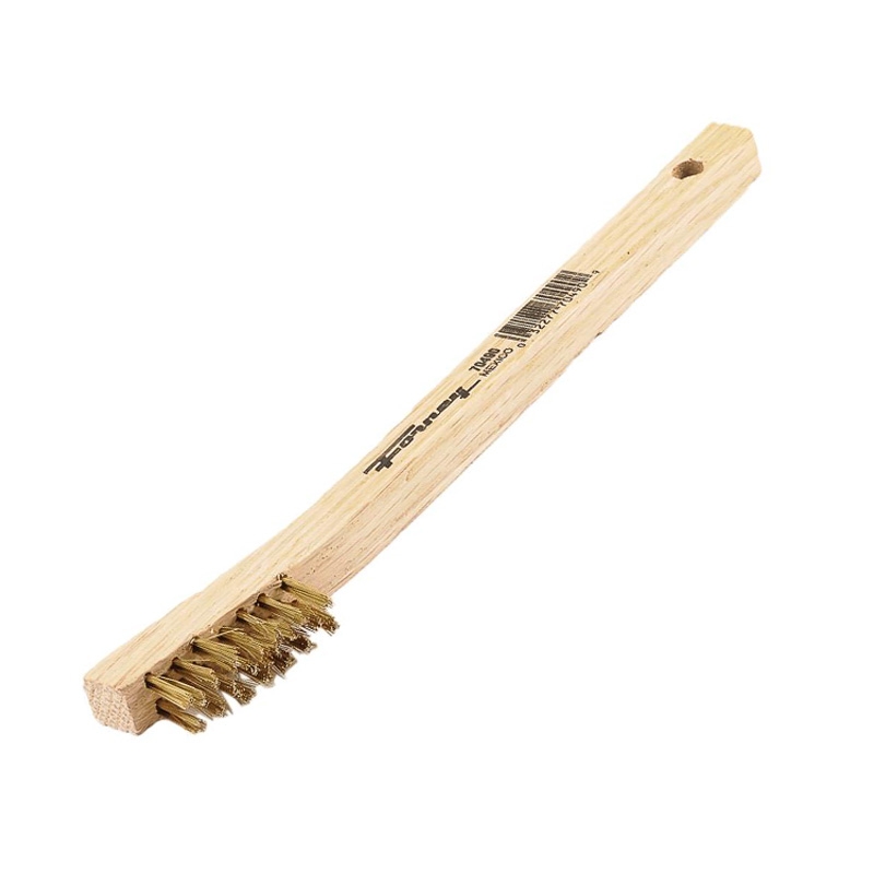 Steel Mart: WIRE SCRATCH BRUSH, BRASS WITH WOOD HANDLE,7-3/4 X .006(70490)