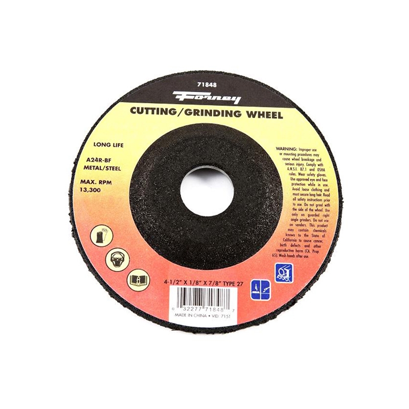 Steel Mart TYPE 27 STEEL GRINDING WHEEL 41/2" X 1/8" X 7/8" A24R (71848)