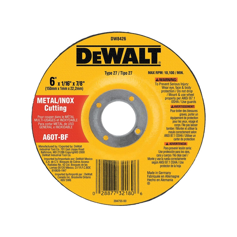 DISCO DE CORTE FINO 5" X 0.045" X 7/8" DW8425