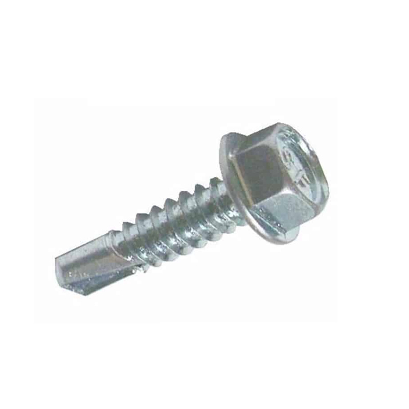 SCREW SLF DRL HEX W/WASHER 3/8 X 1" SHEET TAN