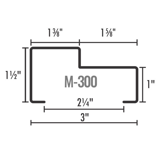 Perfil para Puerta, Marco M-300 - Cal.20 / 5.5mts