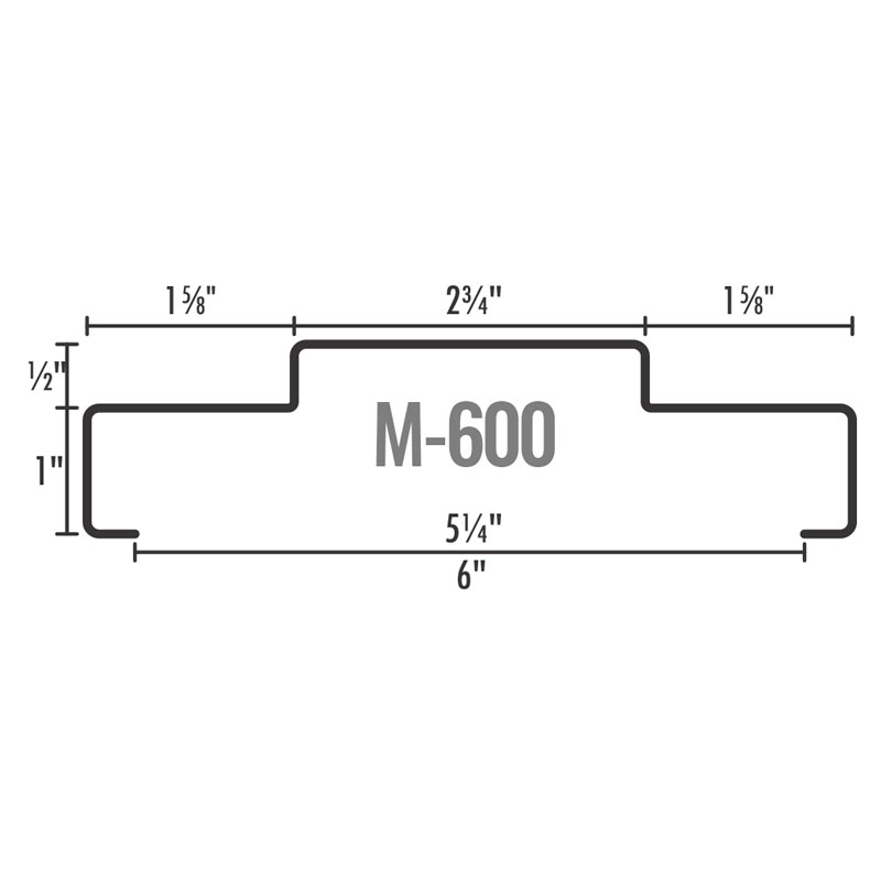 Perfil para Puerta, Marco M-600 - Cal.20 / 5.5mts