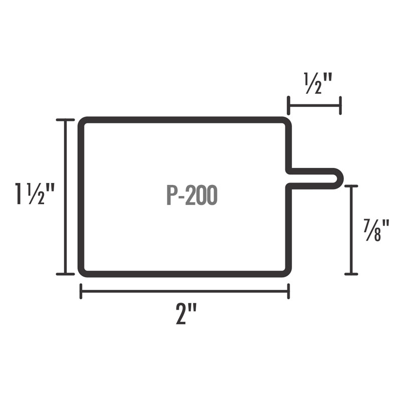 Perfil para Puerta, Bastidor P-200 - Cal.20 / 6mts