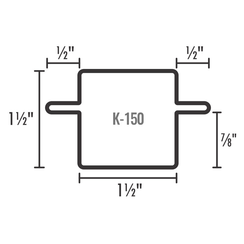 Perfil para Puerta, Travesaño K-150 - Cal.18 / 6mts