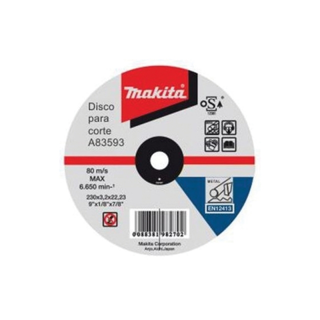 DISCO MAKITA P/CORTE DE METAL 4-1/2" X 1/8" X 7/8" # (A83593)