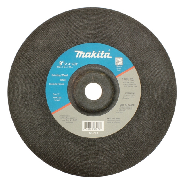 DISCO MAKITA P/DESBASTE DE METAL 9" X 1/4" X 7/8" # (741421 B)