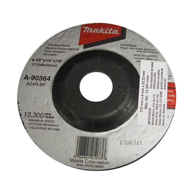 DISCO PARA DESBASTE DE METAL PARA PULIDOR 4 1/2" X 1/4" X 7/8" MAKITA (741423B)