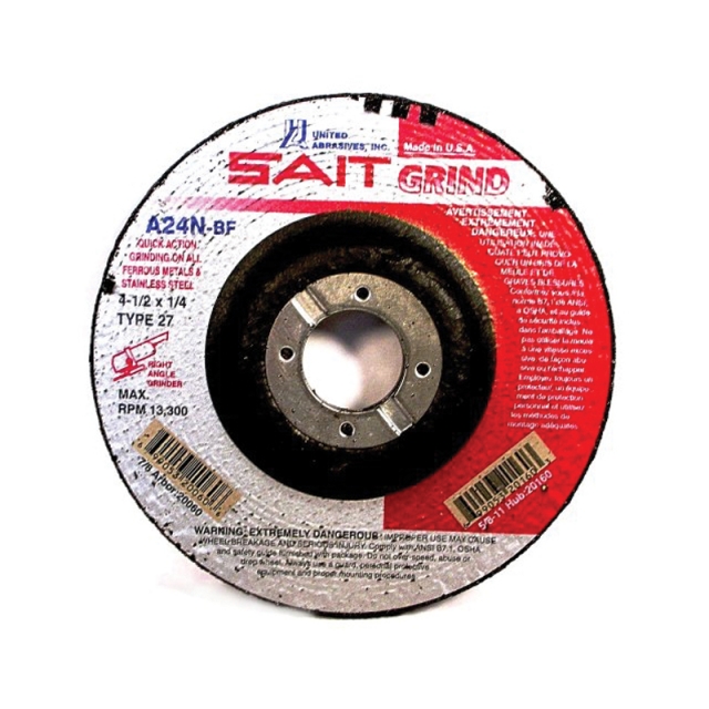 DISCO DESBASTE DE METAL SAIT TIPO 27, 4-1/2" X 1/4" X 7/8" (20060)