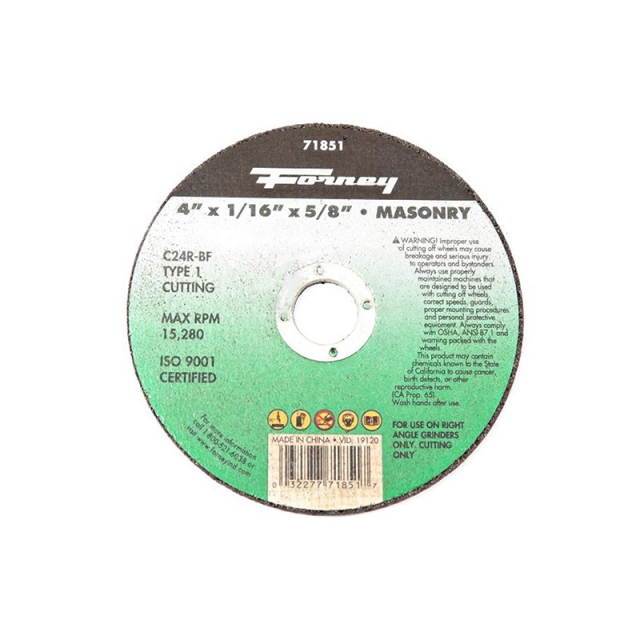 DISCO DE CORTE DE ALBAÑILERÍA TIPO 1, 4 "X 1/16" X 5/8 "C24R-BF (71851)