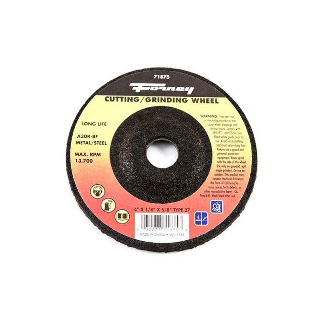 DISCO DE RECTIFICAR TIPO 27, 4 "X 1/8" X 5/8 "X A30R (71875)