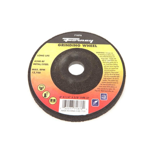 DISCO DE RECTIFICAR TIPO 27, 4 "X 1/4" X 5/8 "A24R (71876)