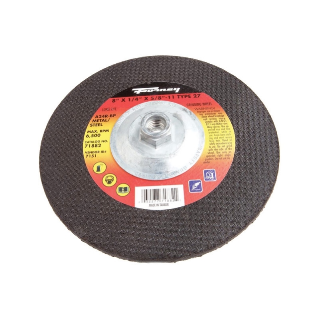 DISCO DE RECTIFICAR TIPO 27, 8 "X 1/4" X 5/8 "-11 A24R (71882)