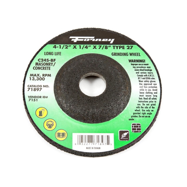 DISCO DE RECTIFICAR DE ALBAÑILERIA TIPO 27, 4-1/2 "X 1/4" X 7/8 "C24S-BF -71897