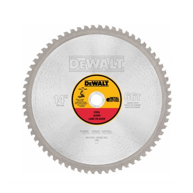 DISCO DE CORTE DE METAL HOJAS DE SIERRA 14" 66T H.GA 1" EJE (DWA7747)