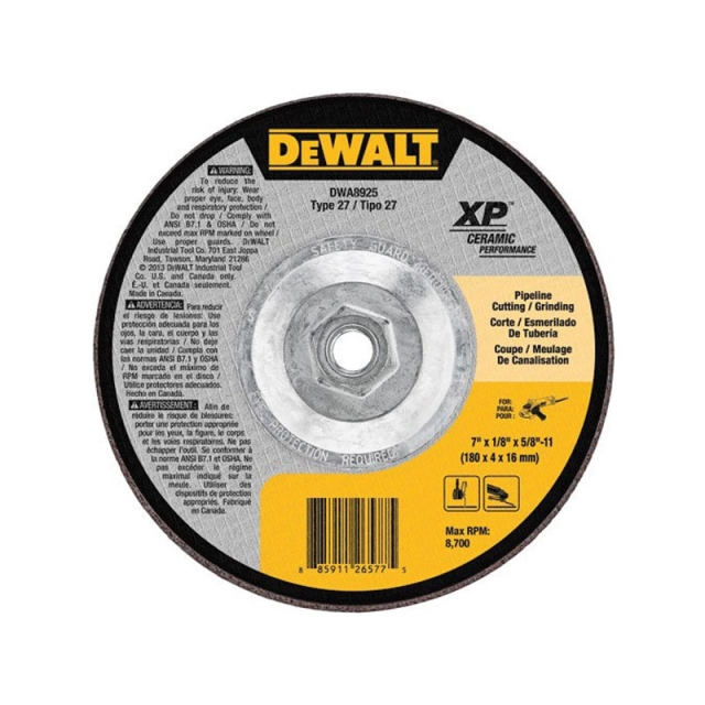 DISCO DE MOLIENDA XP METAL CERÁMICA 7 "X1 / 8" X5 / 8 "-11 ( DWA8925)