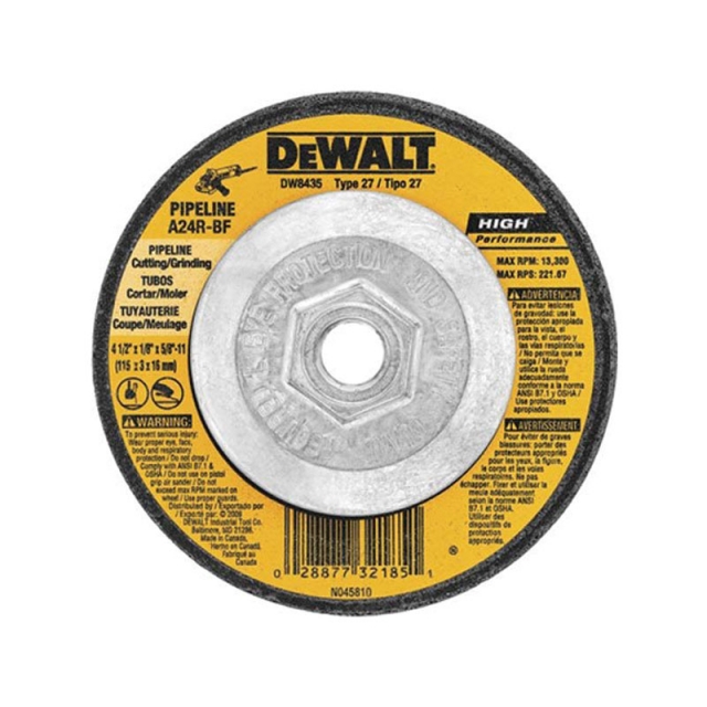 DISCO DE CORTE 4-1/2 "X1 / 8" X5 / 8 "-11 (DW8435 Z)