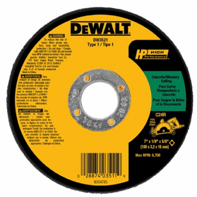 DISCO DE ACERO INOXIDABLE 4-1/2"X1/4"X7/8" DW8414